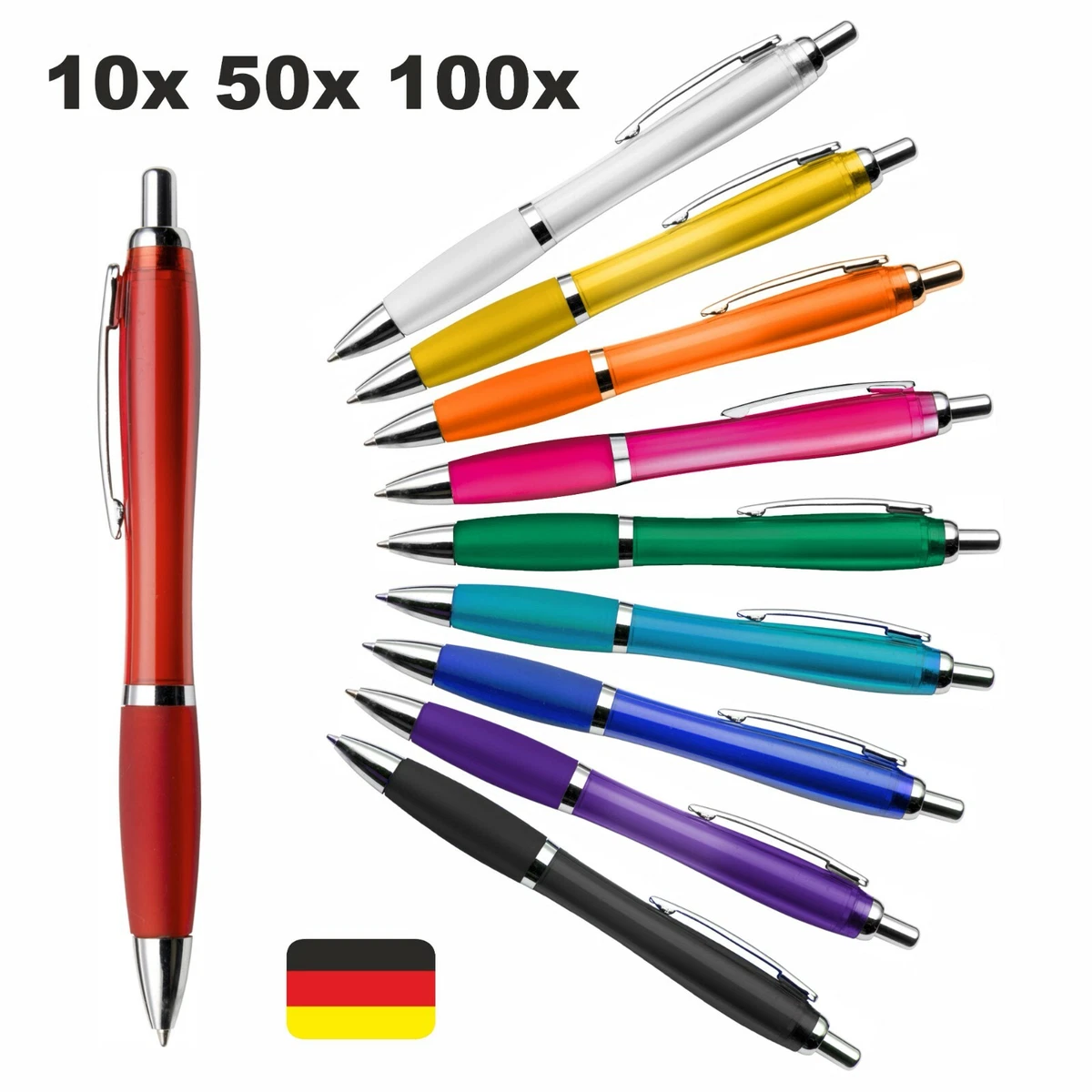 100 Kugelschreiber Aus Metall Mit Gravur – Xonic Design, Blau, Aluminium | Inkl. Lasergravur Ihres Textes
