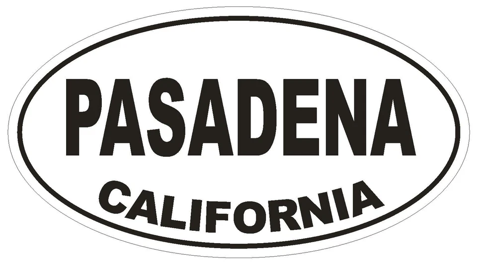 WINTER PARK PRODUCTS Pasadena California Oval Bumper Sticker or Helmet Sticker D2808 Euro Oval