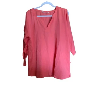 Soft Surroundings Top Womens Medium Coral Tencel Cold Shoulder Blouse - Bild 1 von 7