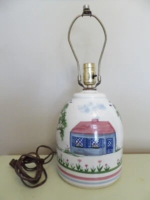 Lámpara Vintage Cerámica Diana Mahón Pintada a Mano Rústica Granja Árbol Flores Casa Foto 1 de 4