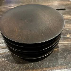 SET 5 PIATTI ROSARIO LEGNO TORNITURA MARRONE SCURO 8” MADE IN PUERTO RICO - Foto 1 di 4
