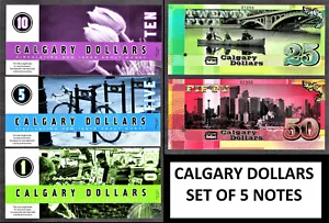 Canada / Calgary / AB POLYMER 5 Notes Set 1, 5, 10, 25 & 50 Dollars 2002-10 UNC - Picture 1 of 6