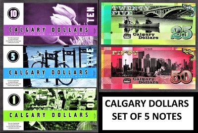 Canada / Calgary / AB POLYMER 5 Notes Set 1, 5, 10, 25 & 50 Dollars 2002-10 UNC - Image 1 of 4