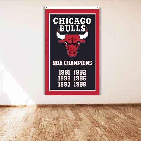 Chicago Bulls 3x5 ft Flag NBA Champions American Basketball Banner Fast Shipping Cover
