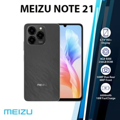 MEIZU Note 21 Android Cell Phone (Black/8GB+256GB/Dual SIM/Unlocked/NEW) - Image 1 of 4