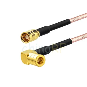 10 INCH SMB female to SMB right angle connector pigtail jumper cable RG316 25cm - Picture 1 of 4