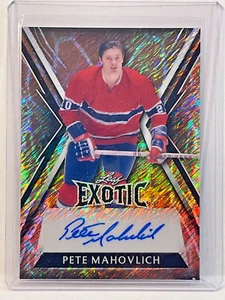 2024 LEAF EXOTIC PETE MAHOVLICH AUTO #1/1 MONTREAL CANADIENS 1/1 - Picture 1 of 2