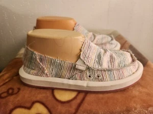 Sanuk Womens sz 7 Multicolor Stripe Slip On Casual Flats #5 - Picture 1 of 7