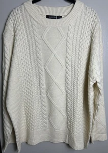 KLWC JFFF Women’s NWT Cable Knit Pullover Sweater Beige Oatmeal Large - Picture 1 of 7