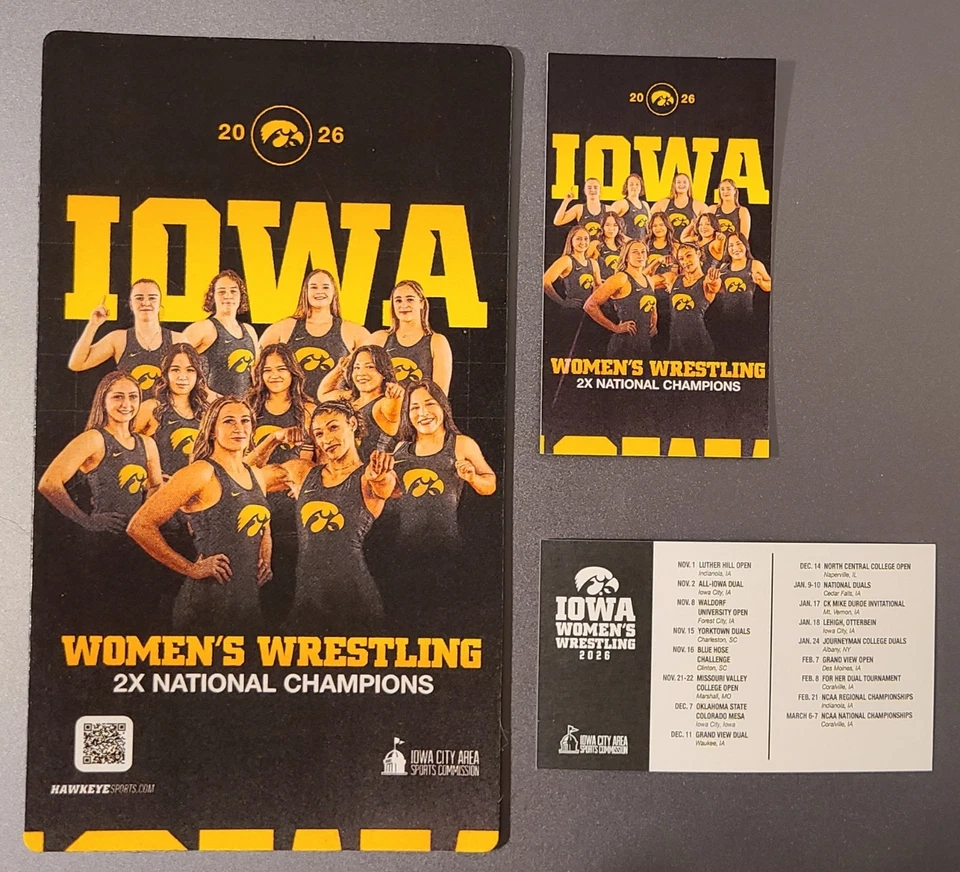Imán de lucha libre para mujer Iowa Hawkeyes 2025-2026 y calendario de bolsillo Foto 1 de 1