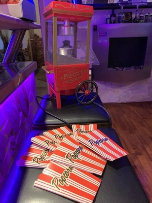 Popcorn Machine Retro Design Cart Hot Air Decoration Nostalgia - Image 1 of 4