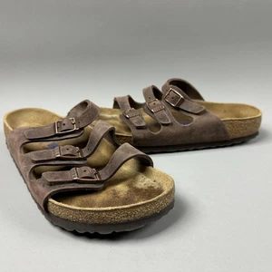Birkenstock Florida Sandals Womens Size 6 EU 37 Brown Soft Footbed Made Germany - Picture 1 of 11