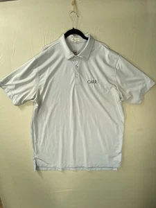Polo de golf Petter Millar para hombre con logotipo CARR, XL, raya azul, usado - Imagen 1 de 13