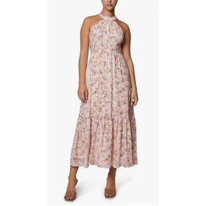NWT Laundry by Shelli Segal Halter Neck Midi Dress White Multi Sz 12 - Picture 1 of 17