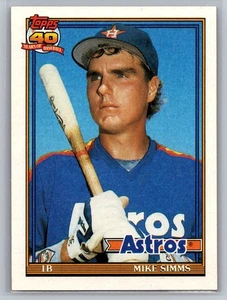 Tarjeta de béisbol 1991 Topps #32 Mike Simms novato radiocontrol Houston Astros MLB - Imagen 1 de 2