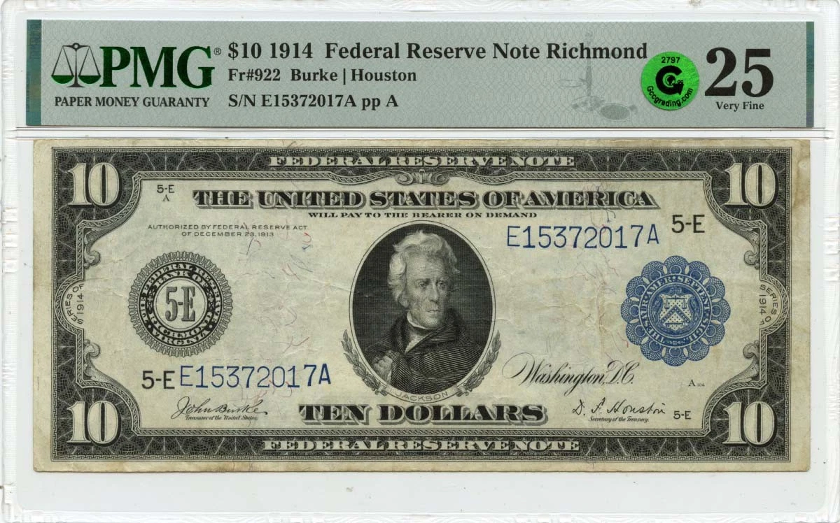 1914 $10 US Federal Reserve Large Notes for sale | eBay