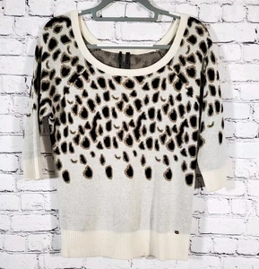 Suéter Guess Estampado Leopardo Talla S Preppy Trabajo Oficina Ropa de Trabajo  - Imagen 1 de 13