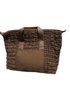 Bolso de hombro de viaje acolchado de hilo universal para fines de semana marrón - Imagen 1 de 6