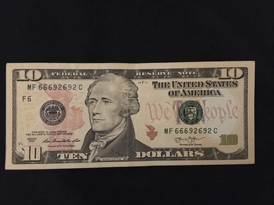 2013 $10 Fancy Serial #, Cir - Image 1 of 2