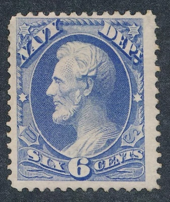 UNITED STATES (US) O38 MINT F-VF, HINGED 6c NAVY DEPT.OFFICIAL - Image 1 of 2