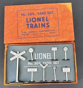 Lionel Trains Yard Sign Set NO. 309 with Original Box. Vintage In Box Complete - Picture 1 of 5