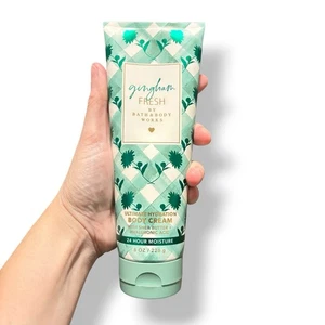 Crema corporal hidratante Bath & Body Works Gingham Fresh 24 horas 8 oz nueva - Imagen 1 de 3