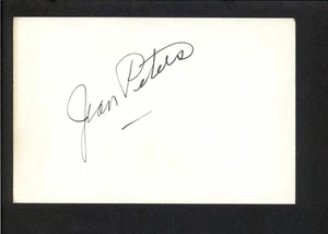Jean Peters - Tarjeta índice autografiada firmada 4x6 - Esposa de Howard Hughes - Imagen 1 de 2