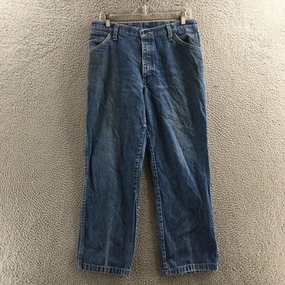 Pantalones de mezclilla Bulwark FR para hombre 34x32 azul algodón resistente al fuego ropa de trabajo tiro medio Foto 1 de 4