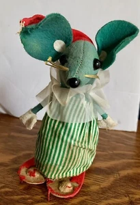 Vintage Felt Christmas Mouse Figure 6.25” Flawed Condition TLC - Picture 1 of 10