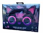 Ledeez Cat Ears LED Lights Headphones with Mic PINK NEW SEALED AUX compatible 