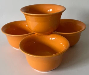 Set of 4 ~ RETIRED Fiesta 4" TANGERINE Orange BOUILLON BOWL 7oz Fiestaware - Picture 1 of 14