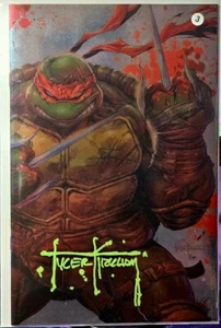 TMNT  #1 Foil Virgin Raphael Battle Damage Kirkham Ooze Artist Signature w/ COA - Picture 1 of 2