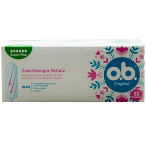O. B. Super Plus 1 x 32 Piece O.B.Original - 100% Plant-Based Tampon Scent Free - Picture 1 of 1