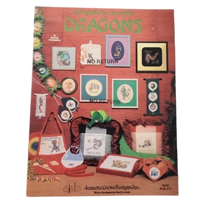 Delightfully Dreadful Dragons 75 Counted Cross Stitch Booklet Jeanette Crews - Image 1 of 4