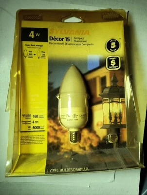 Sylvania Decor 15 Indoor/Outdoor 4 Watt Compact Fluorescent Flame Shaped Bulb - Image 1 of 2