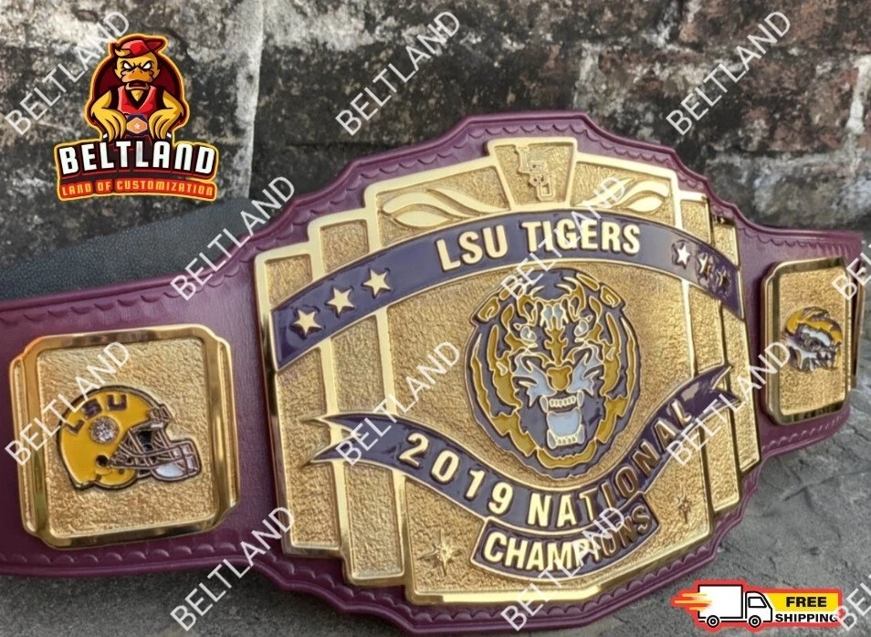 Cinturón Campeonato Nacional LSU Tigres Tamaño Adulto Hecho en Zinc 2mm 4mm Foto 1 de 4