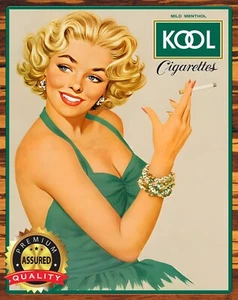 Kool Cigarettes - 1950s - Rare - Metal Sign 11 x 14 - Picture 1 of 6