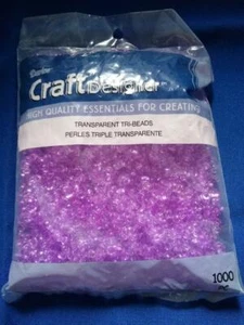 Darice Tri-beads transparent purple 1000 pcs new Kids craft supplies lot - Picture 1 of 2