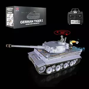 Henglong 1/16 7.0 Plastic German Tiger I RTR IR BB RC Tank 3818 360° Rotate - Picture 1 of 12