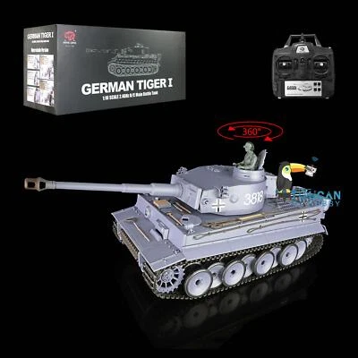 Henglong 1/16 7.0 Plastic German Tiger I RTR IR BB RC Tank 3818 360° Rotate - Image 1 of 4