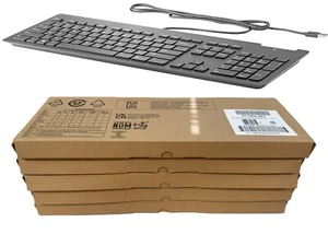 Set of 5 NEW HP USB Slim Smartcard TPC-C001K CCID Keyboard Black - Picture 1 of 15