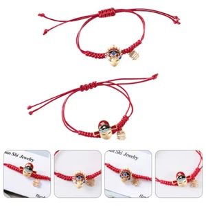 2 Stück Peking Armband Liebhaber rot Armbänder für Frauen Seil - Bild 1 von 12