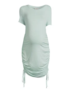 Destination Maternity Harbor Grey Ruched Short Sleeve Bodycon Dress. Size Small - Picture 1 of 3