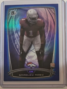 2014 Bowman Rainbow Blue Foil /499 BRADLEY ROBY RC #31 DENVER BRONCOS OHIO ST ๐ - Picture 1 of 2