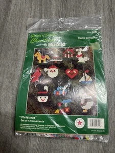 Gallery of Stitches Christmas Set of 12 Ornaments Pre-cut by Bucilla 6523 Canvas - Picture 1 of 3