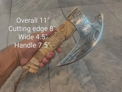 "Hacha cortadora de pizza vikinga hecha a mano hacha cortadora de pizza hacha de pizza con hoja de 8""" Foto 1 de 4
