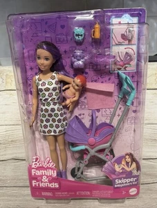 Barbie Family Friends Skipper Babysitters Playset NEW Purple Hair Doll Stroller - Picture 1 of 2