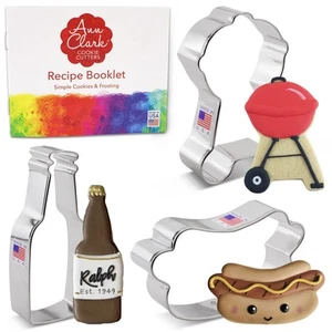 Father's Day BBQ Gril Cookie Cutters 3-Pc Set Made in the USA by Ann Clark, B... - Picture 1 of 8