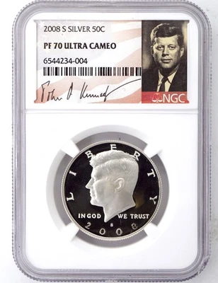 2008-S SILVER PROOF KENNEDY HALF DOLLAR NGC PF70 ULTRA CAMEO 234004 - Image 1 of 3