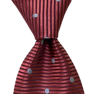 ERMENEGILDO ZEGNA ***** Silk Necktie ITALY Designer POLKA DOT STRIPED Mauve/Blue - Imagen 1 de 3